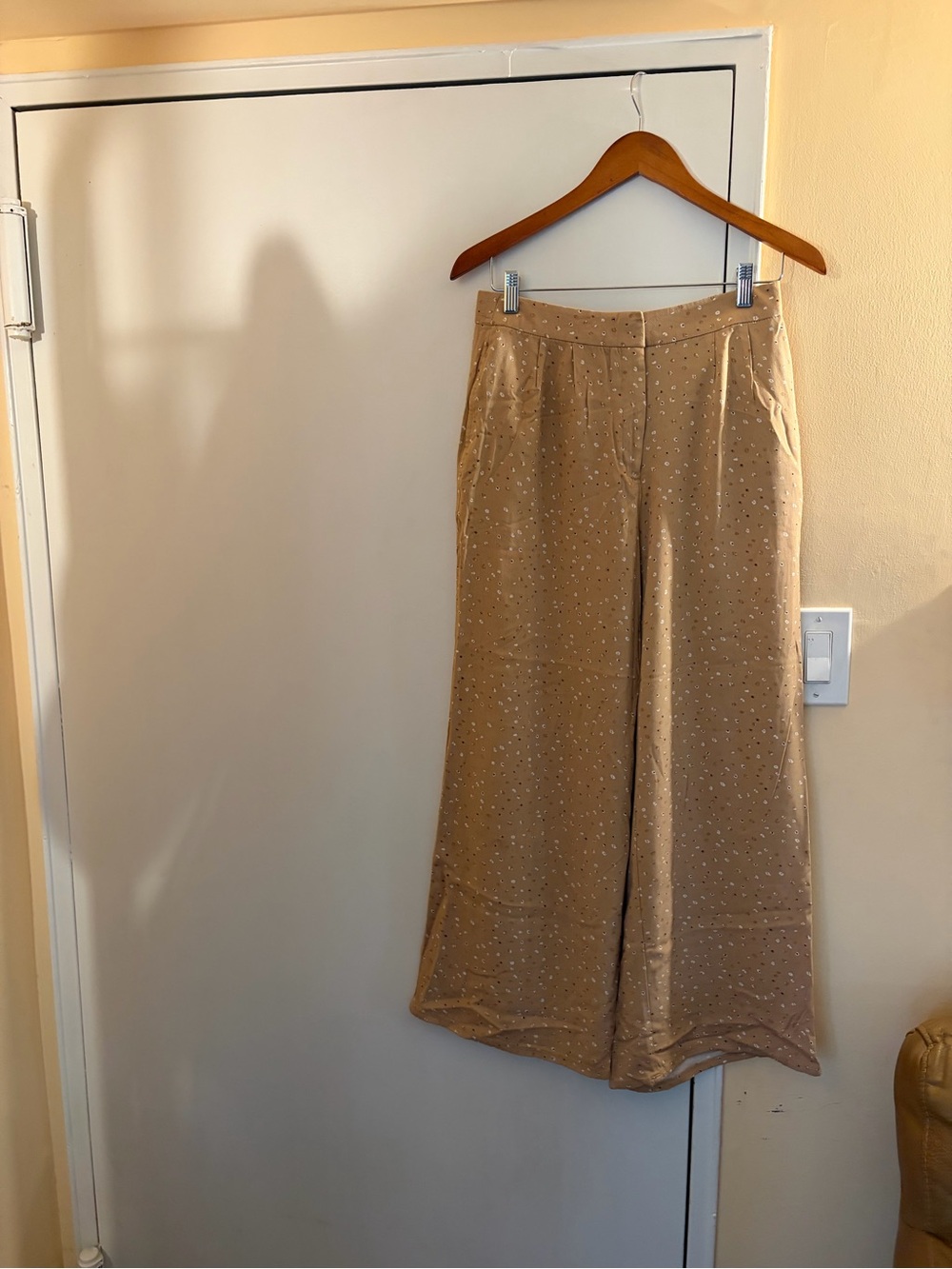 Worthington Tan Polka Dot Wide-Leg Pants